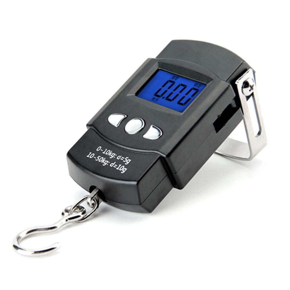 Fishing Scale Backlit LCD Screen, Portable Electronic Balance Digital Fish Hook Hanging Scale with Measuring Tape Ruler