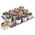 Upgrade Magnetic Spice Jars 12pcs with Wall Mounted,Stainless Steel Spice Tins with Lid and Small Holes for Sprinkle Rust
