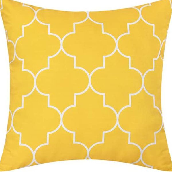 Pack of 4 Soft Canvas Throw Pillow Covers Cases for Couch Sofa Home Decor Dahlia Floral Outline Both Sides Print 18 X 18 Inches