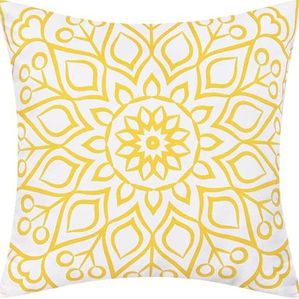 Pack of 4 Soft Canvas Throw Pillow Covers Cases for Couch Sofa Home Decor Dahlia Floral Outline Both Sides Print 18 X 18 Inches