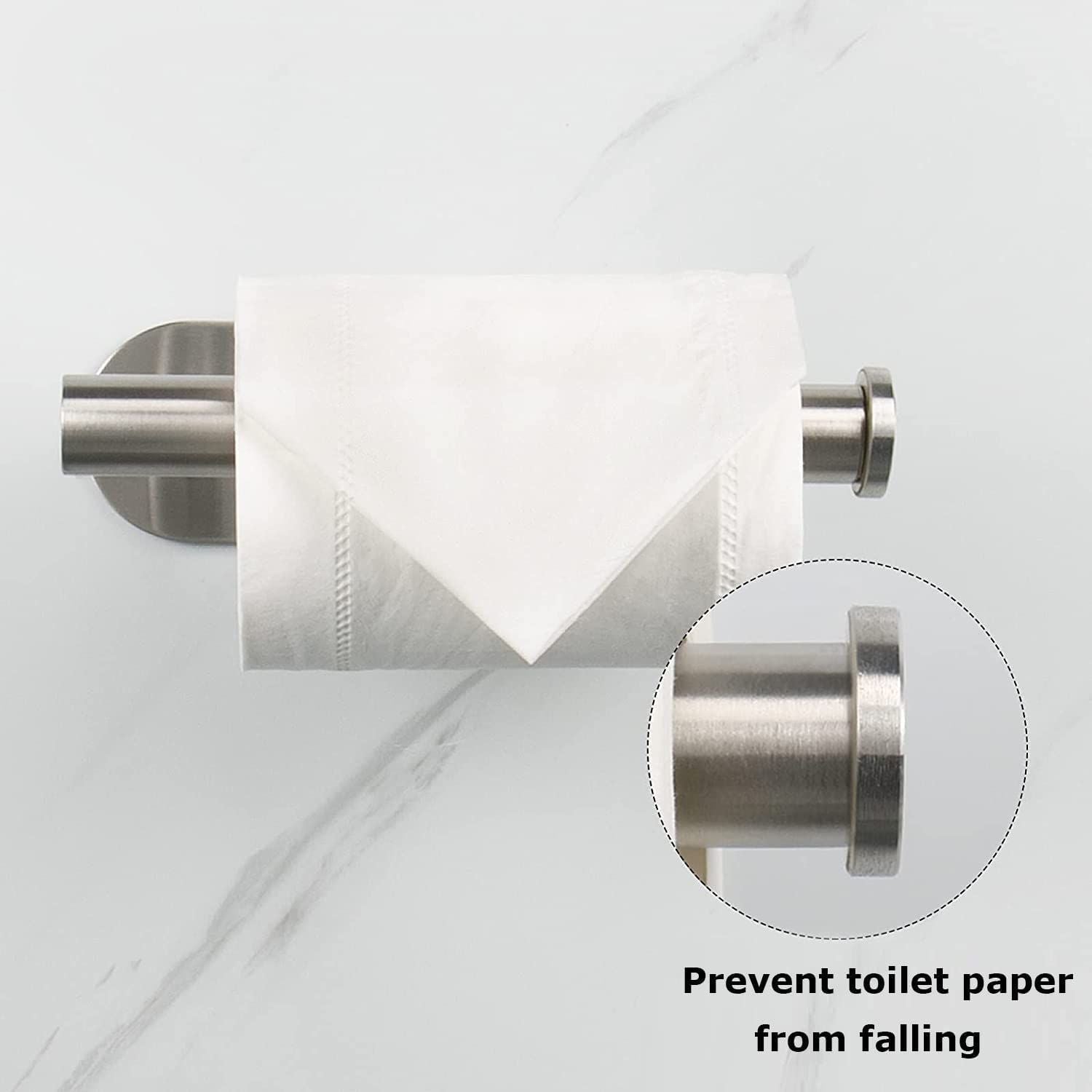 Toilet Paper Holder,Brushed Nickel,Wall Mount, Upgraded Adhesive Toilet Roll Holder,no Drilling,Bathroom Washroom