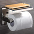 Toilet Paper Holder - Toilet Paper Roll Holder with Shelf, Adhesive No Drilling or Wall Mounted with Screws for Bathroom