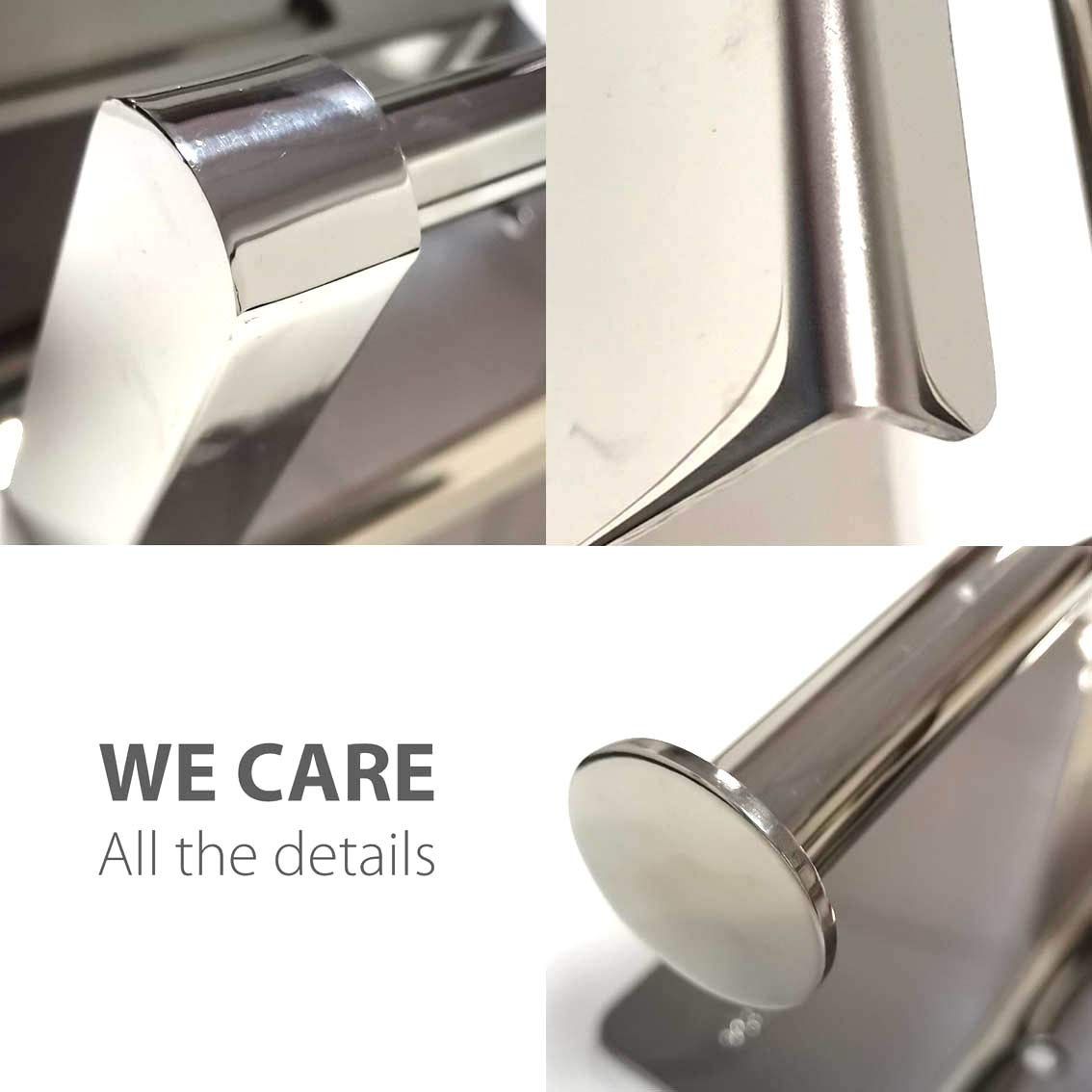 Toilet Paper Holder - Toilet Paper Roll Holder with Shelf, Adhesive No Drilling or Wall Mounted with Screws for Bathroom