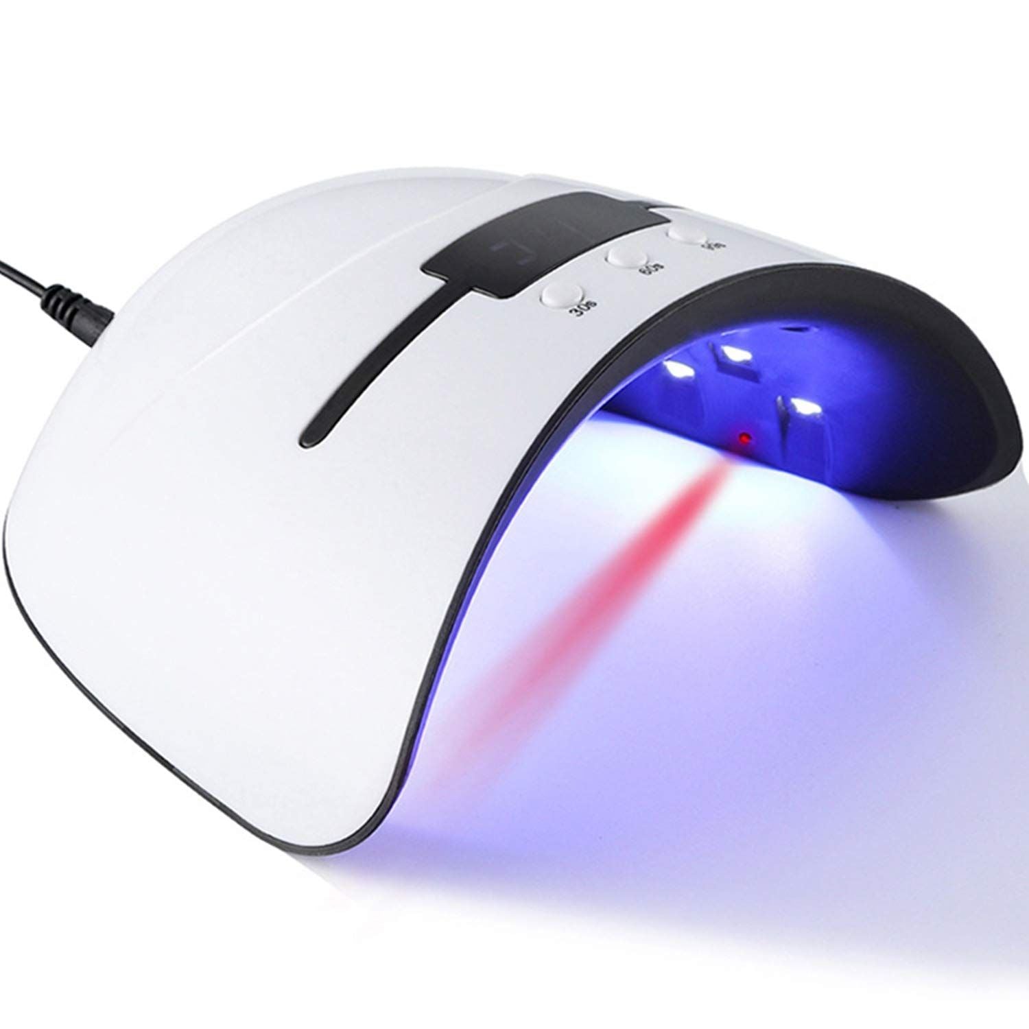 Nail Lamp LED Nail Dryer Lamp Curing Gel Light with 3 Timer Setting Polish UV Portable Light (White)