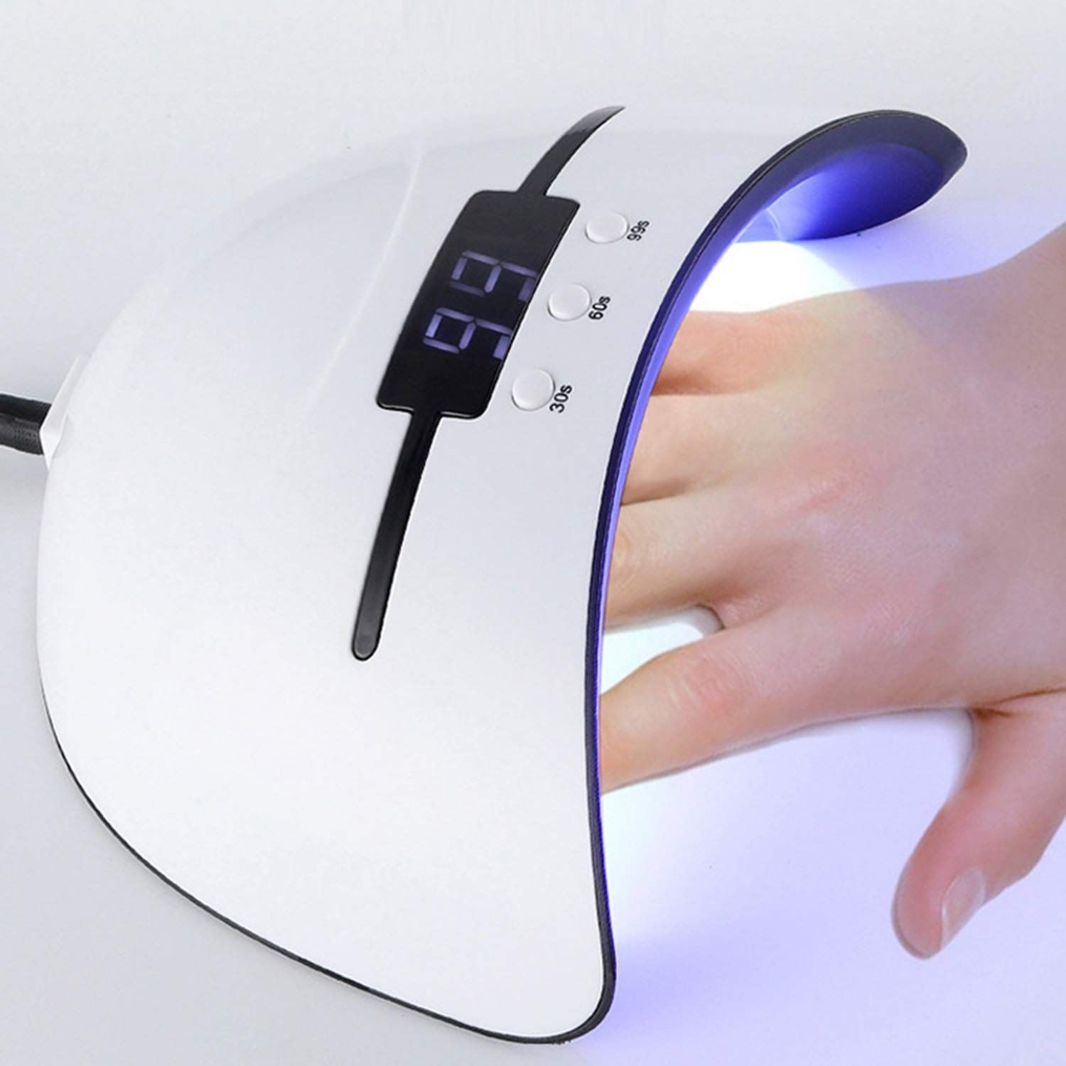 Nail Lamp LED Nail Dryer Lamp Curing Gel Light with 3 Timer Setting Polish UV Portable Light (White)