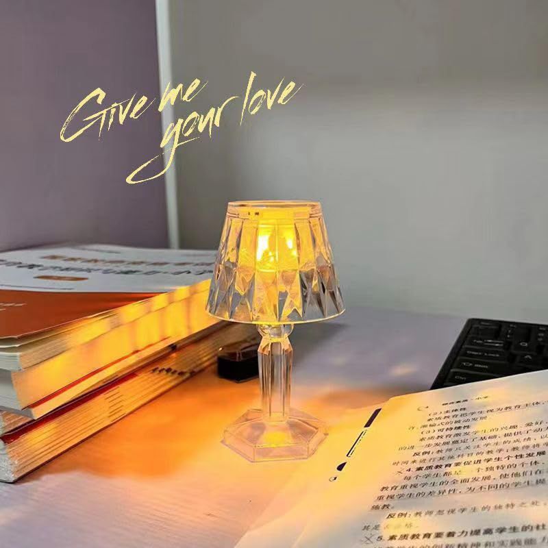 Bedside Table Lamp, Creative Atmospheric Night Light, White Diamond Design, Gift Stylish Design Thoughtful Gift