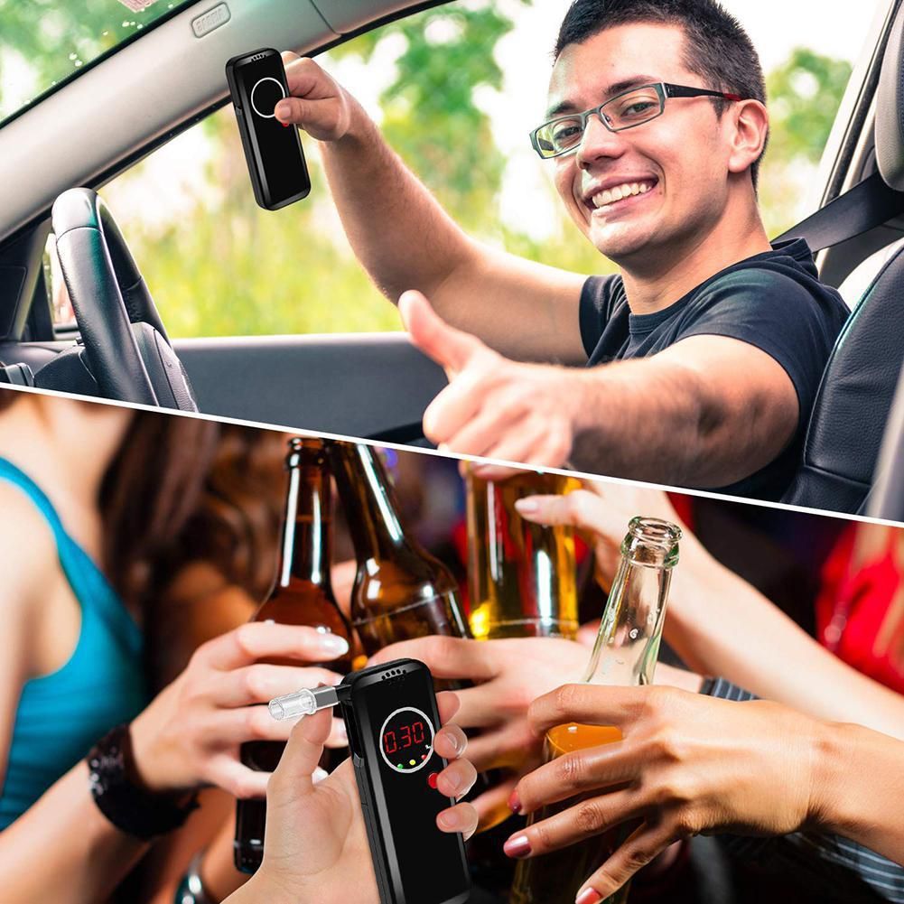 Car Professional Alcohol Breath Tester Breathalyzer Analyzer Detector Test Breathalizer Breathalyser Device with Digital LCD