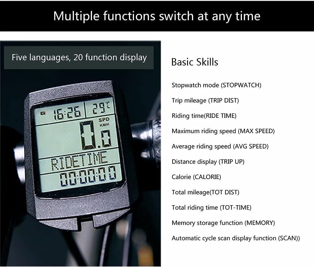 Bike Computer Cycling Computer Speed Sensor for Cycling Bike Sensor, Bicycle Speedometer, Bicycle Computer, Wireless Odometer
