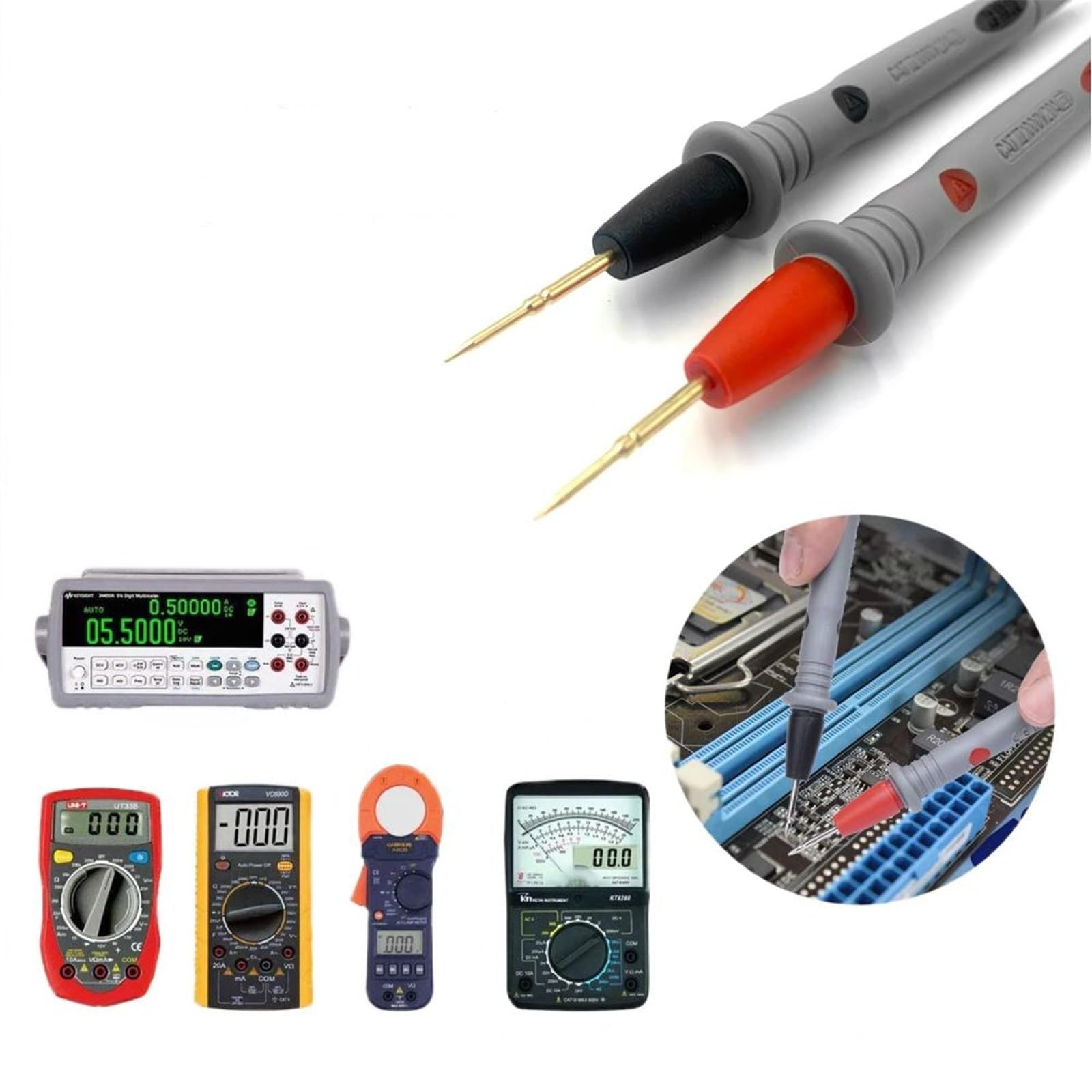 1000V 20A multimeter Leads & 2PC 1000V 10A Crocodile Clips Multimeter Test Leads 1000V 20A Multimeter Leads, Multimeter probes