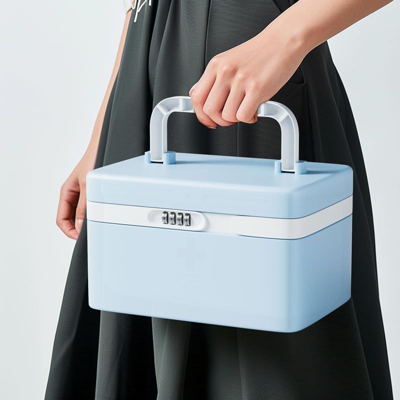 Medicine Lock Box, Lockable Medication Box with Portable Storage Case,Locked medicine box,Locking medicine box Empty Storage