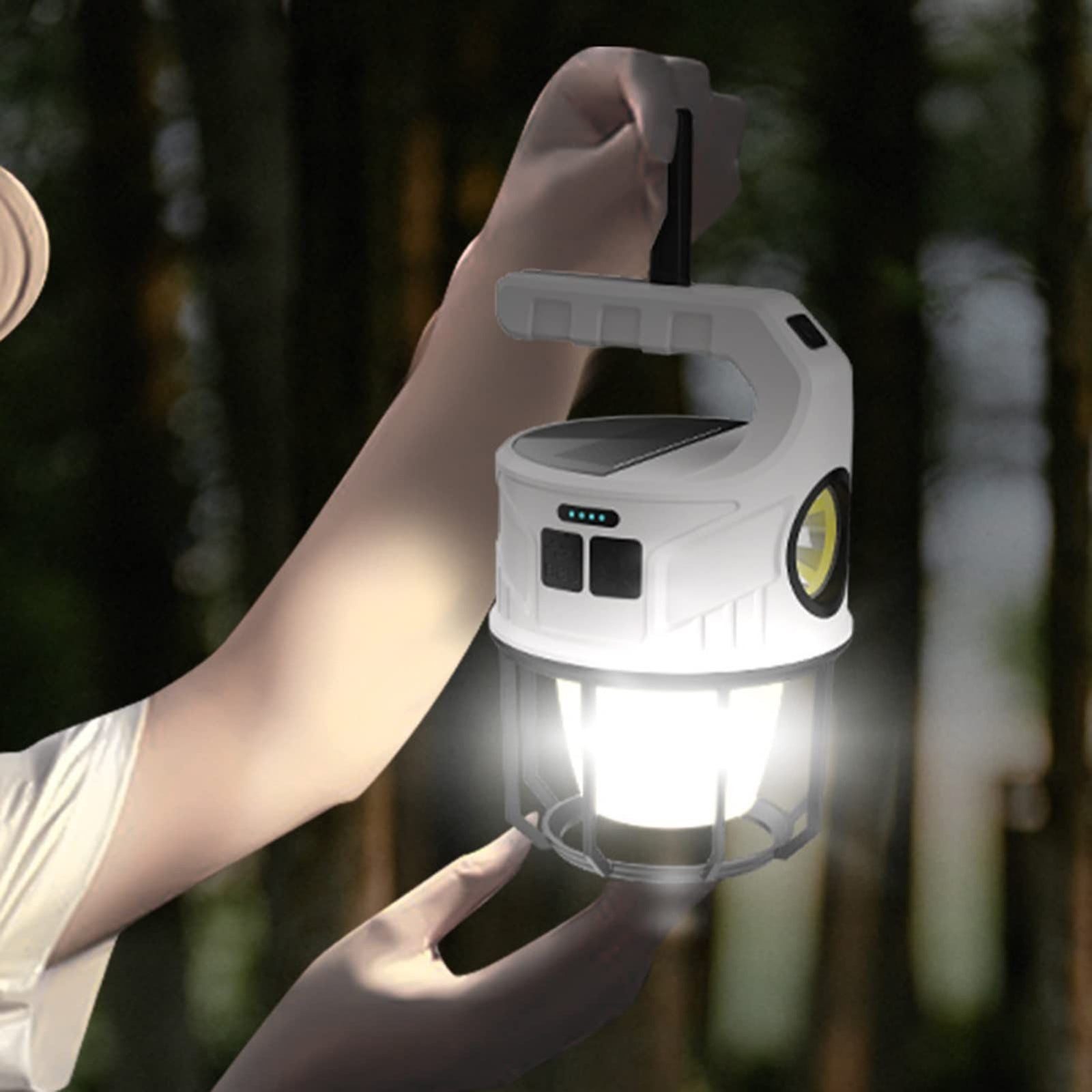 Solar Camping Lantern Rechargeable, Portable LED Lantern for Camping, solar lantern,Power Outagesdual light source
