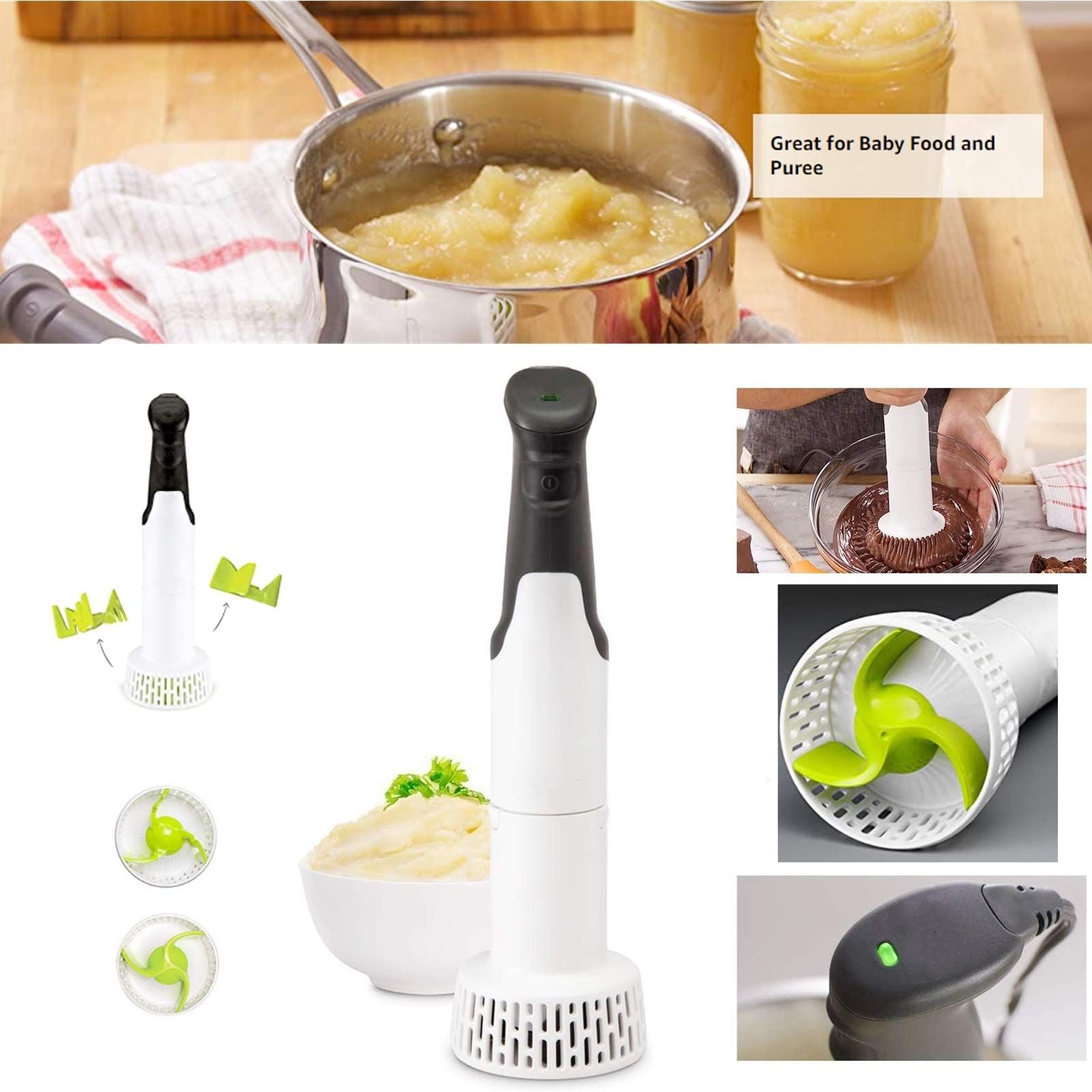 Electric Potato Masher | Hand Blender 3-in-1 Set Multi Tool - Blends, Purees and Whisks | Immersion Mixer | Perfectly Blends