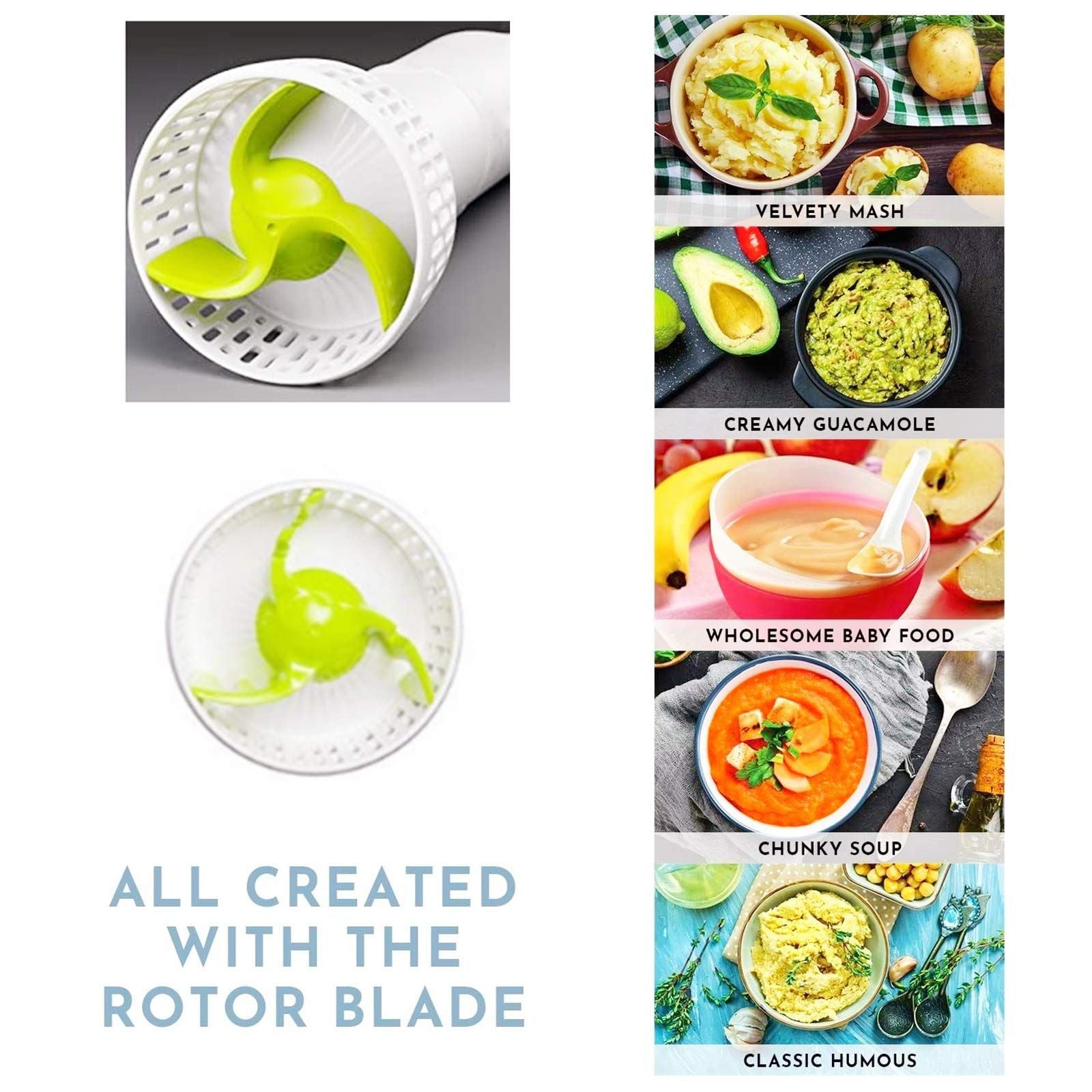 Electric Potato Masher | Hand Blender 3-in-1 Set Multi Tool - Blends, Purees and Whisks | Immersion Mixer | Perfectly Blends