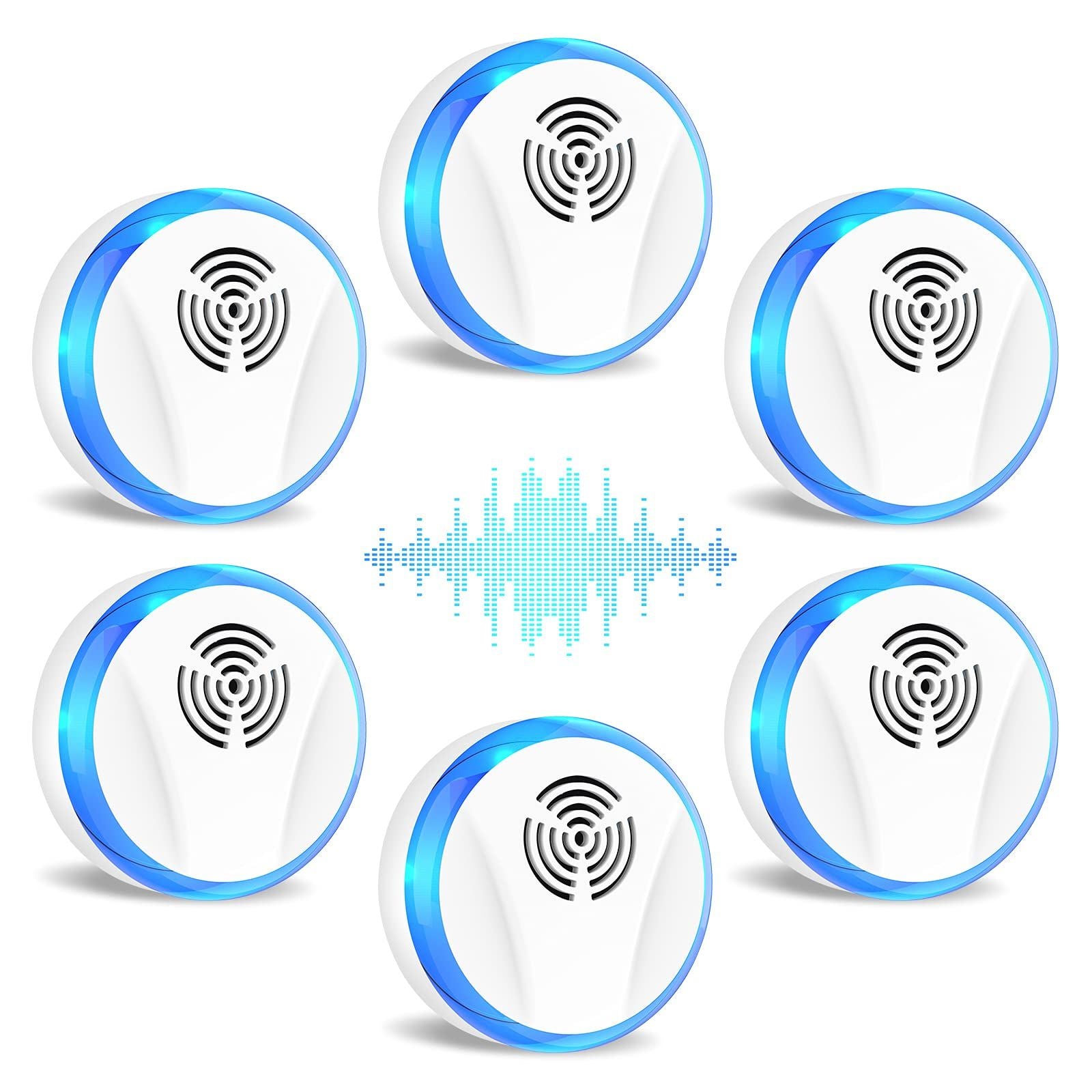 6 Packs Ultrasonic Pest Repeller, Electronic Pest Repellent Plug in Indoor Pest Control for Insect, Roaches, Mice, Spider