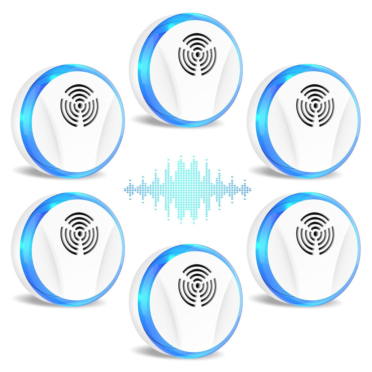 6 Packs Ultrasonic Pest Repeller, Electronic Pest Repellent Plug in Indoor Pest Control for Insect, Roaches, Mice, Spider
