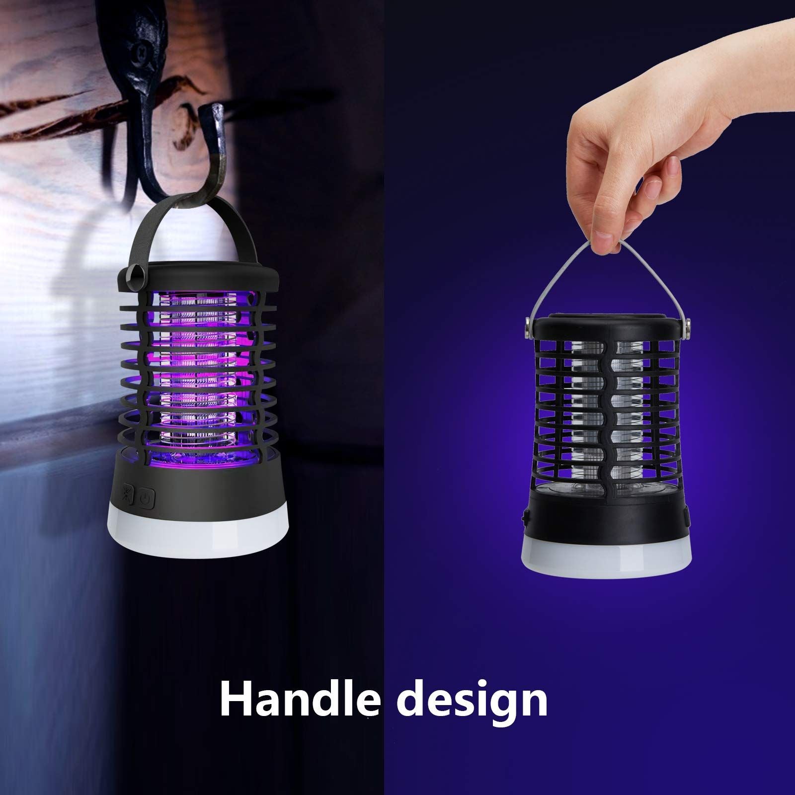 Bug Zapper Outdoor Bug Repellent Rechargeable Camping Lamp Waterproof Mosquito Killer Fly Trap Mosquito Repellent Portable Bug