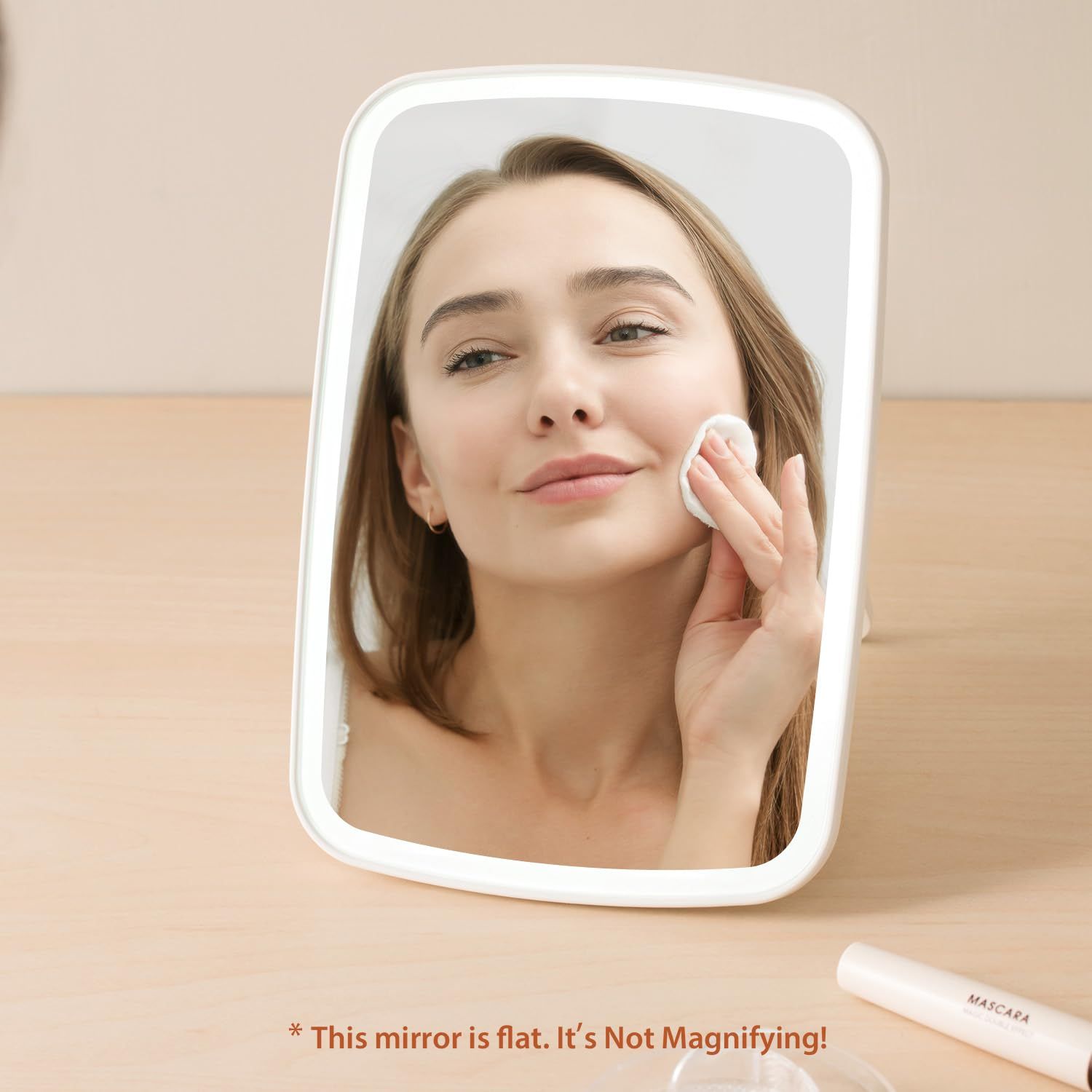 Makeup Mirror Touch Screen Vanity Mirror with LED Brightness Adjustable Portable USB Rechargeable Makeup