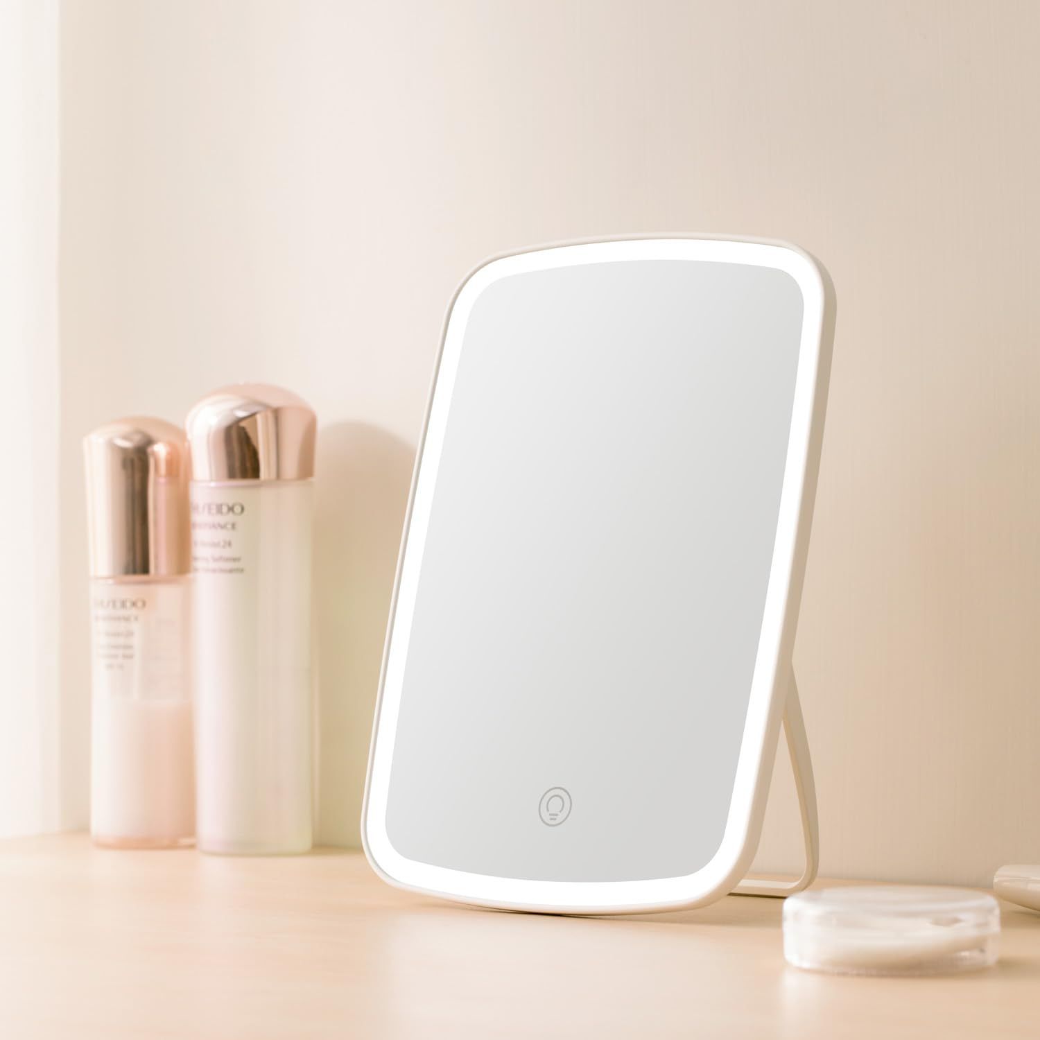 Makeup Mirror Touch Screen Vanity Mirror with LED Brightness Adjustable Portable USB Rechargeable Makeup