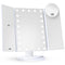 Lighted Makeup Mirror, Touch Control, Trifold Makeup Mirror, Dual Power Supply, Portable LED Makeup Mirror, Women Gift (White)