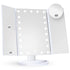 Lighted Makeup Mirror, Touch Control, Trifold Makeup Mirror, Dual Power Supply, Portable LED Makeup Mirror, Women Gift (White)