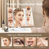 Lighted Makeup Mirror, Touch Control, Trifold Makeup Mirror, Dual Power Supply, Portable LED Makeup Mirror, Women Gift (White)