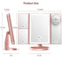 Lighted Makeup Mirror with 3 Color Lighting, Mirror with Extra Round 10X Magnifying Mirror,Dual Power Supply(Rose Gold)