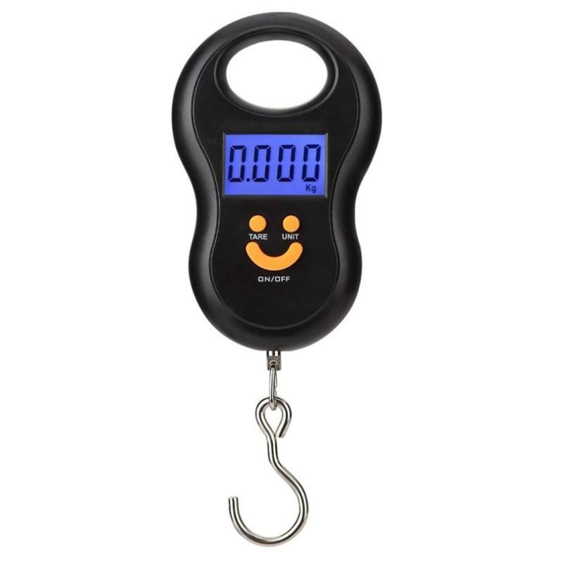 Portable Luggage Scale/Suitcase Scale Backlit LCD Display with Fishing Hanging Hook for Home Travel Outdoor Black