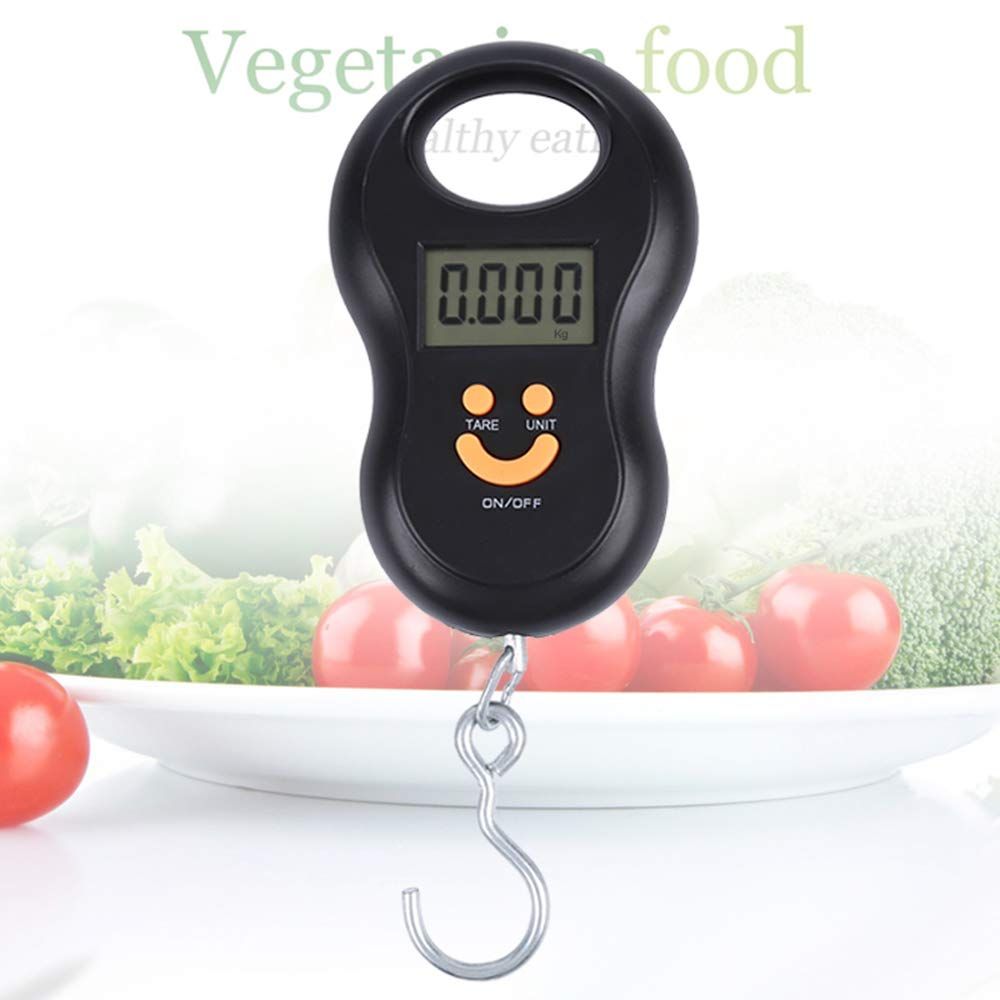Portable Luggage Scale/Suitcase Scale Backlit LCD Display with Fishing Hanging Hook for Home Travel Outdoor Black