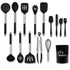 Silicone Cooking Utensils Set, 15 Pcs Heat Resistant Kitchen Utensils with Stainless Steel Handle, Slotted  Soup Ladle