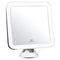 10X Magnifying Lighted Makeup Mirror - Daylight LED Vanity Mirror Compact, Cordless, Locking Suction,Portable Illuminated(Square)