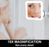 10X Magnifying Lighted Makeup Mirror - Daylight LED Vanity Mirror Compact, Cordless, Locking Suction,Portable Illuminated(Square)