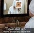10X Magnifying Lighted Makeup Mirror - Daylight LED Vanity Mirror Compact, Cordless, Locking Suction,Portable Illuminated(Square)