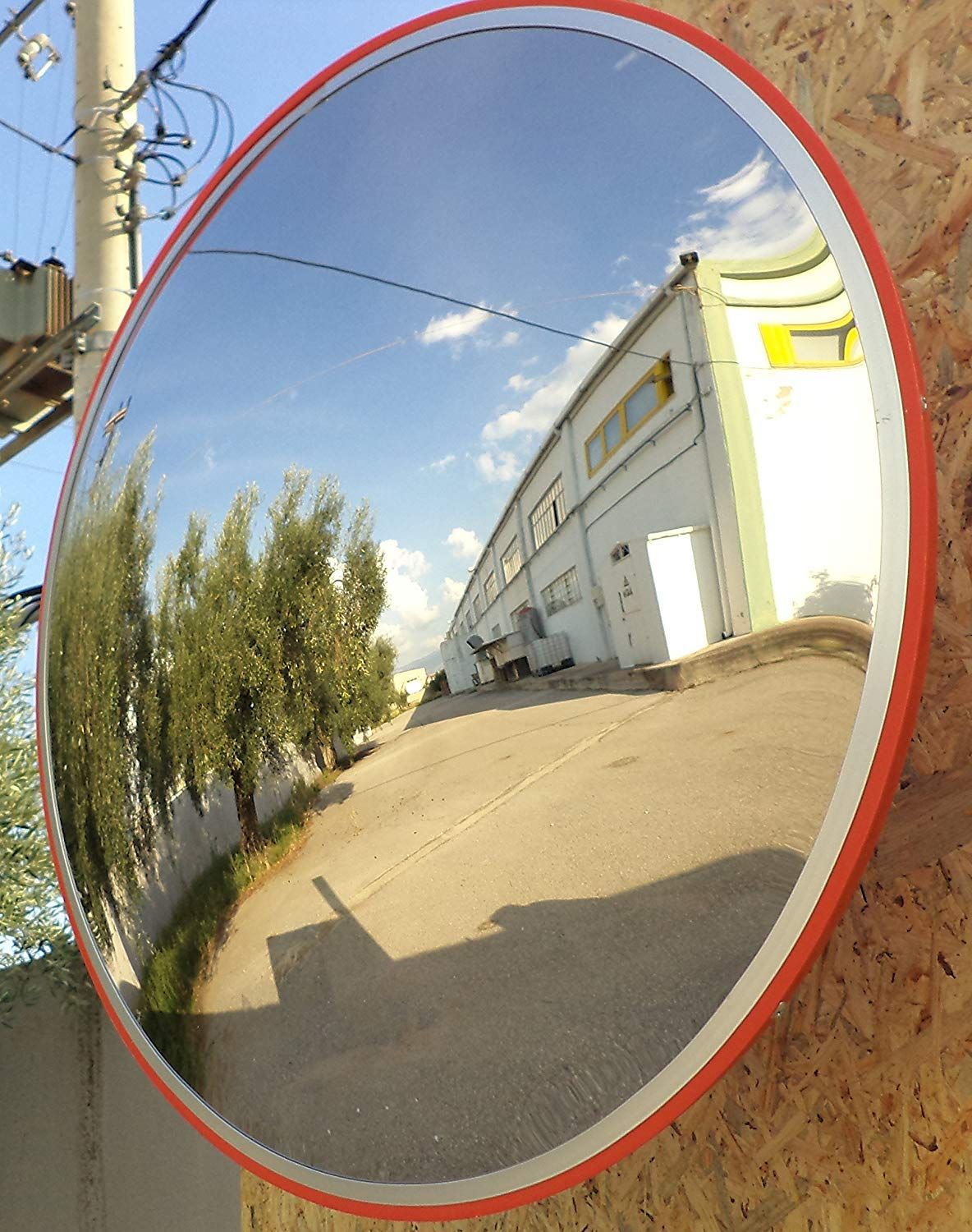 Convex Traffic Mirror  for Driveway, Warehouse and Garage Safety or Store and Office Security, with Adjustable Wall Fixing
