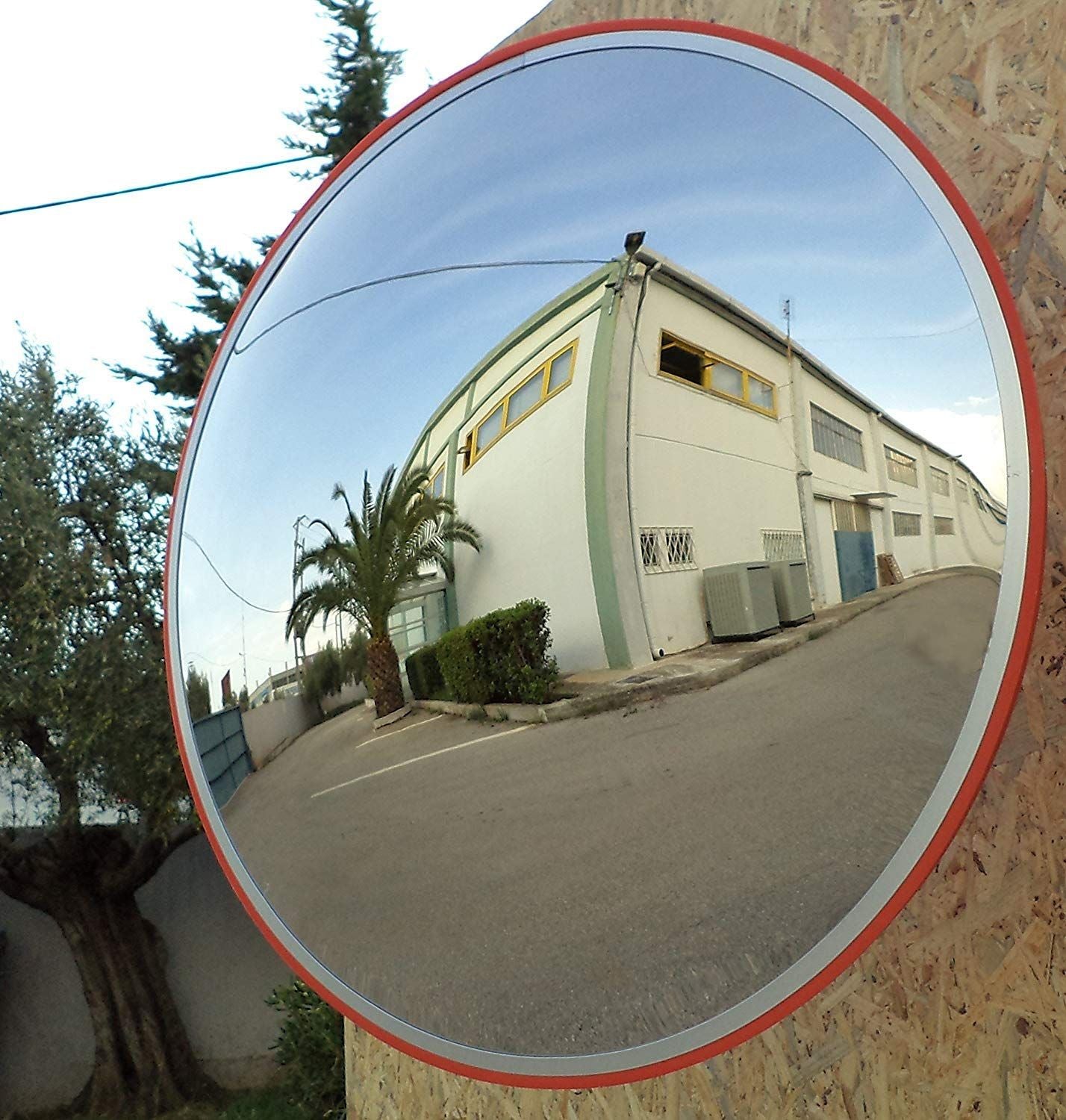 Convex Traffic Mirror  for Driveway, Warehouse and Garage Safety or Store and Office Security, with Adjustable Wall Fixing
