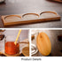 3 PCS Stylish Simple Condiment Canisters Pots Set, Decorative Storage Seasoning Glass Container Box with Bamboo Spoon Lid and Base