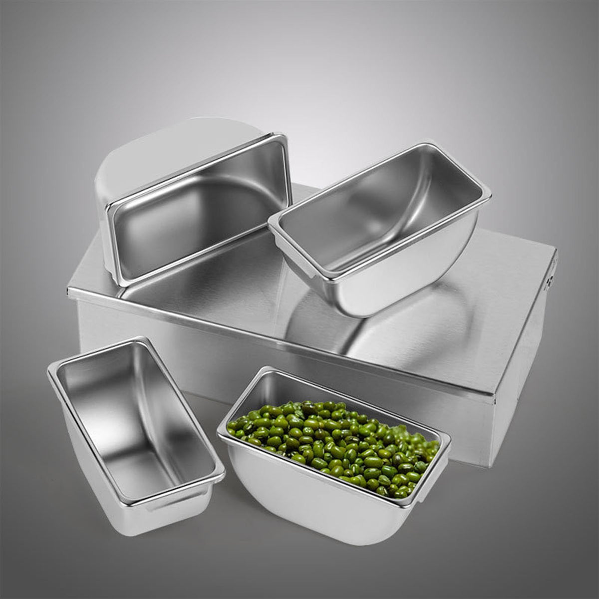 4 Compartment Stainless Steel Seasoning Box Trays, Keep Kitchen Organized, Versatile & Practical for All Seasonings, Snacks