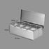 4 Compartment Stainless Steel Seasoning Box Trays, Keep Kitchen Organized, Versatile & Practical for All Seasonings, Snacks