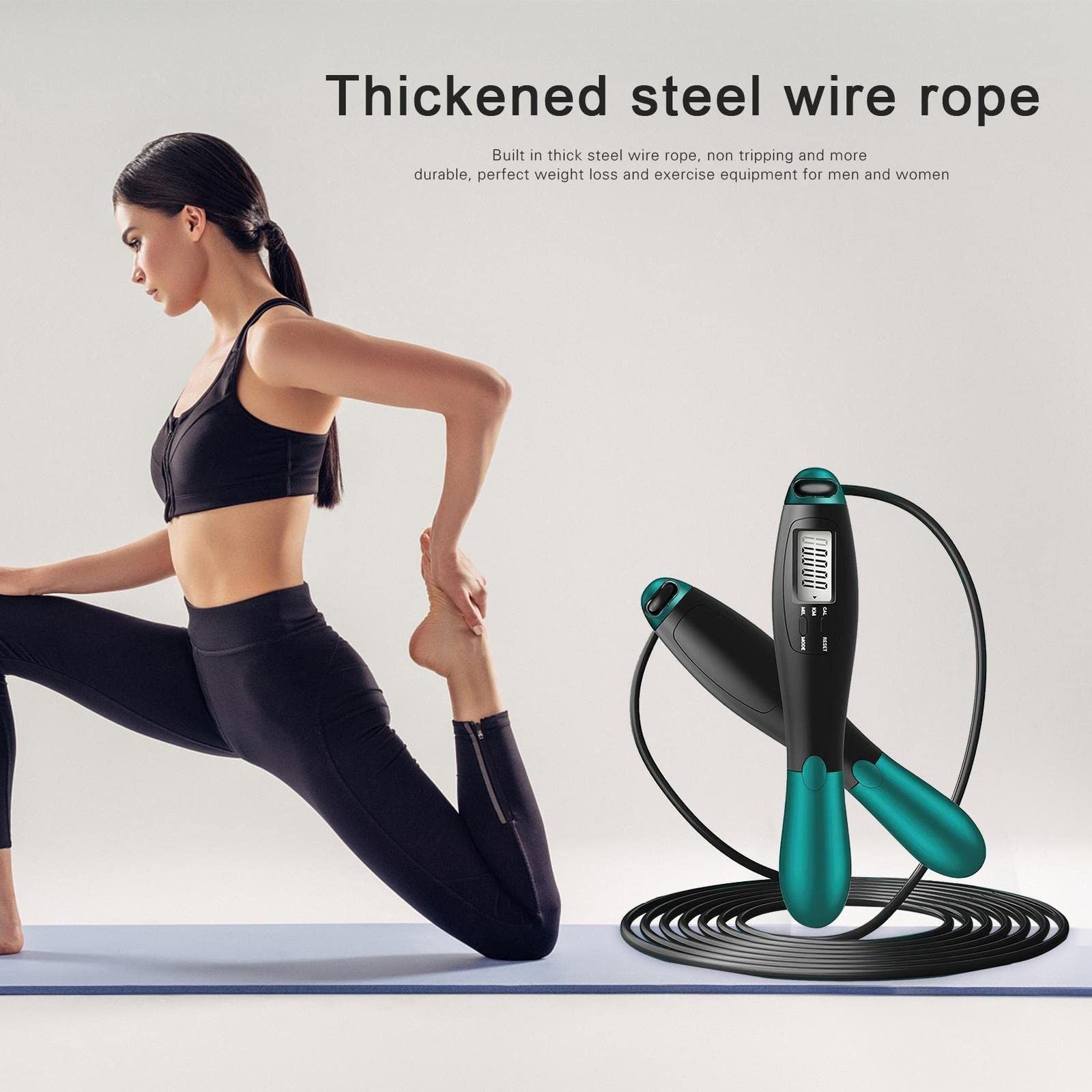 Weighted Jump Rope, Training Ropeless Skipping Rope With Counter For Fitness Exercise, Adjustable Weighted Cordless Jump Rope