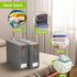 Bed Sheets Organizer, Foldable Queen & King Size Sheet Storage, 2 Pack Bedsheet Organizers for Linen Closet (Grey)