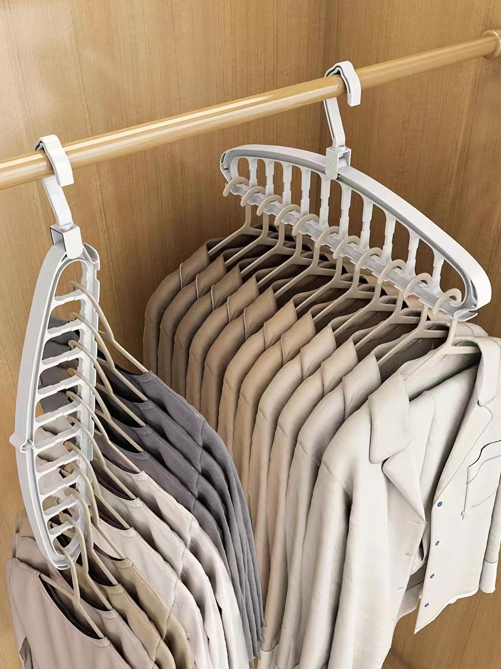 Plastic Clothes Hanger for Shirt Sweater,Collapsible Hanger Holder Stacker,College Dorm Apartment Home Essential, 2 Pack
