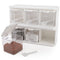 2 Pack 3 Grids Clear Seasoning Box with Handle and Spoon, Seasoning Storage Container Rack Combo Set with Removable Cruet