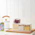 2 Pack 3 Grids Clear Seasoning Box with Handle and Spoon, Seasoning Storage Container Rack Combo Set with Removable Cruet
