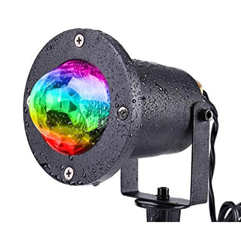 Water Wave Lights Projector Outdoor Waterproof LED Ripple Garden Lights  10 Colors Water Effect or Flame Fire Effect with Remote