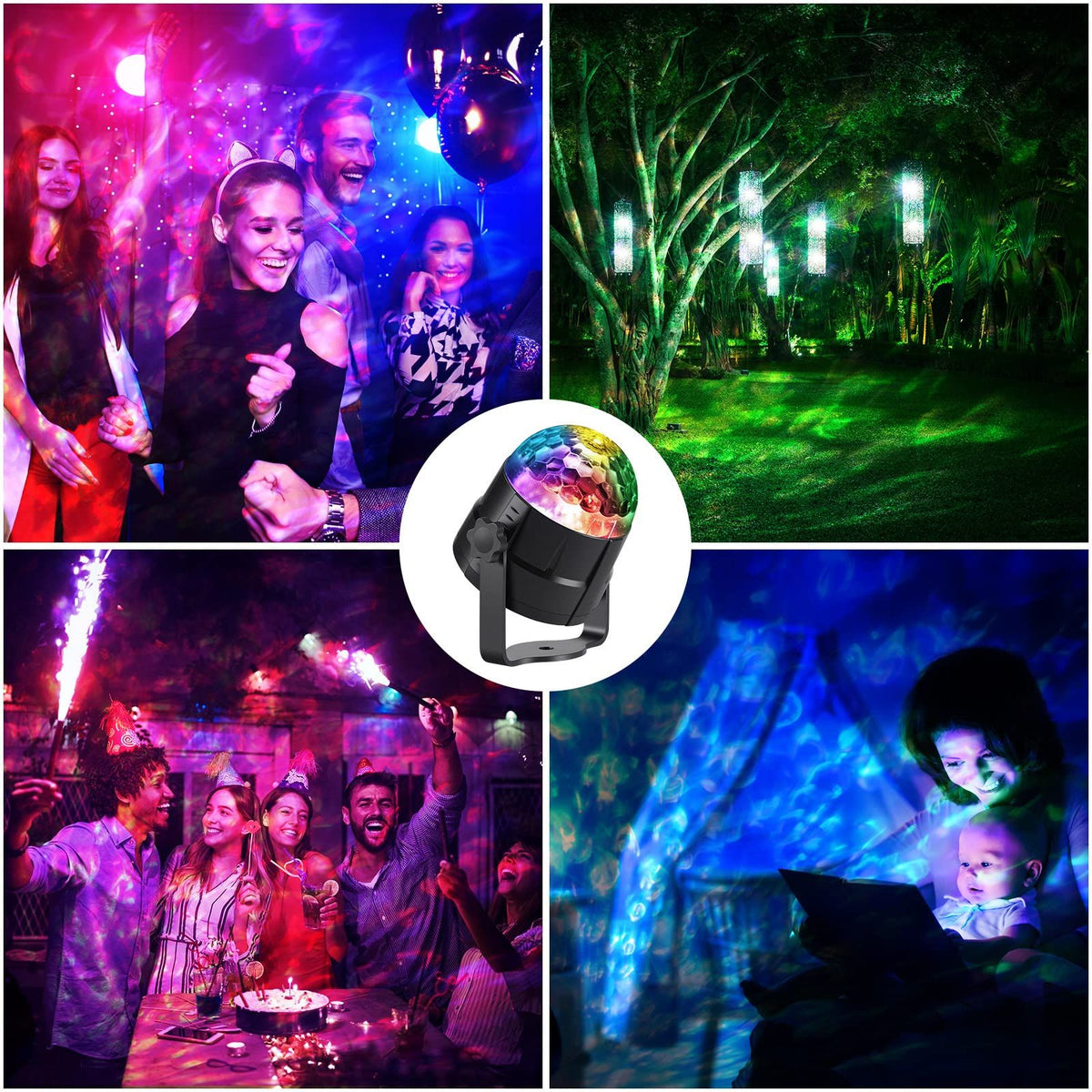 3 Pcs Water Light Projector Ocean Wave Projector Outdoor Water Effect Night Light Projector  Garden Landscape Wall Tree Decoration