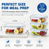 4-Pack Glass Food Storage Containers with Lids, 14oz /410ml Airtight Bento Lunch Boxes – Meal Prep & Leftover Kitchen Canisters, Clear BPA Free
