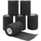 6 Pack Self Adhesive Bandage Wrap Black Self Adherent Cohesive Bandages Wrap Athletic Elastic First Aid Wrap Sport Tape Rolls for Ankle, Knee & Wrist sprains(3 x 5 Yards)