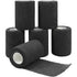 6 Pack Self Adhesive Bandage Wrap Black Self Adherent Cohesive Bandages Wrap Athletic Elastic First Aid Wrap Sport Tape Rolls for Ankle, Knee & Wrist sprains(3 x 5 Yards)