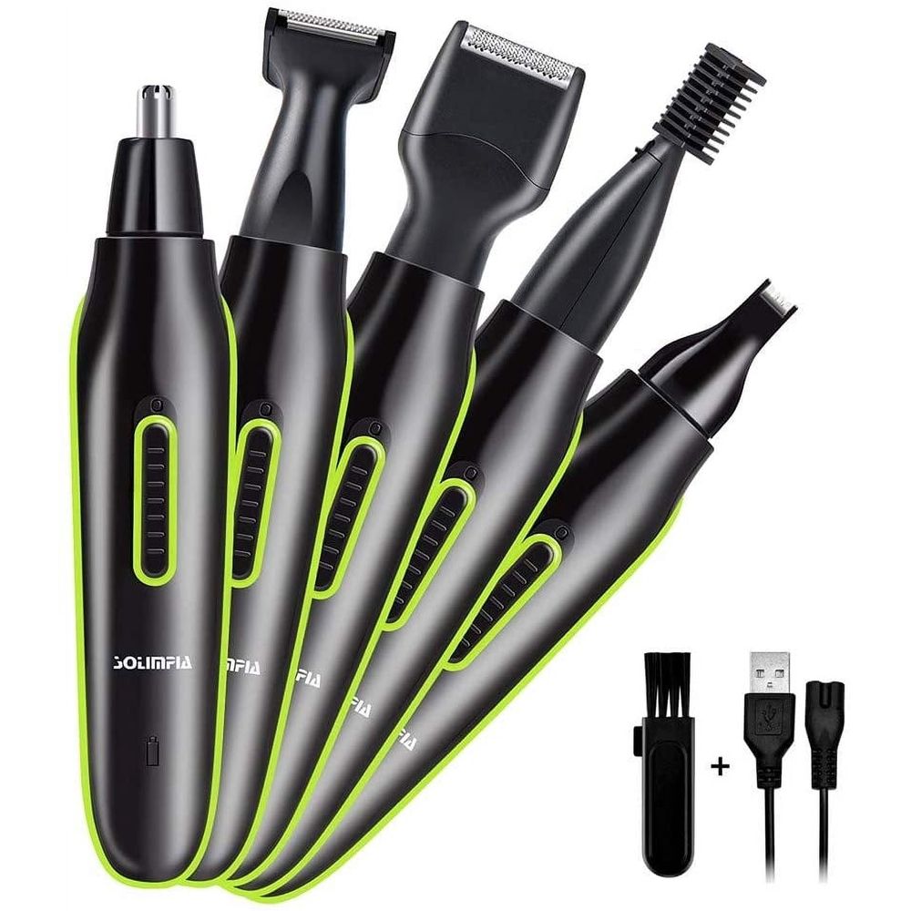 Nose Hair Trimmer Rechargeable 5 in 1 Nose Trimmer for Men Women Electric Ear Hair Trimmer,Beard Trimmer,Sideburn Trimmer,Precision Detailer Stainless Steel