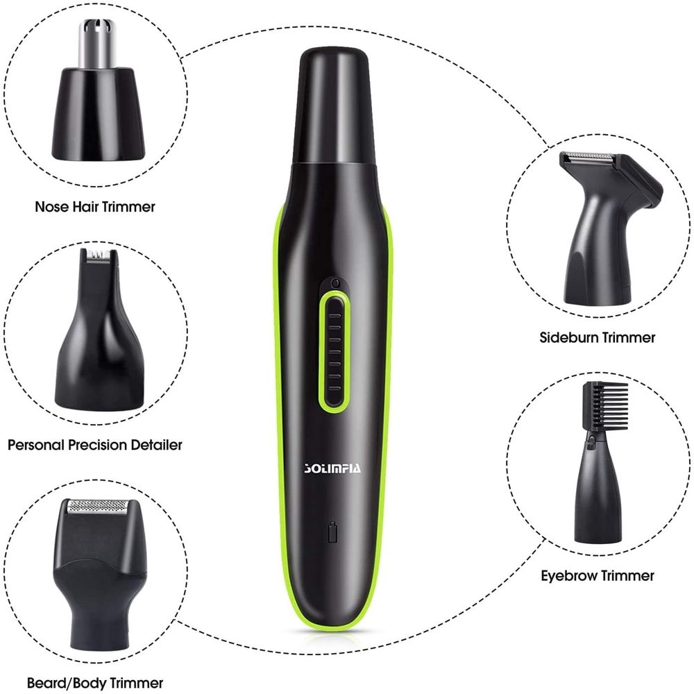 Nose Hair Trimmer Rechargeable 5 in 1 Nose Trimmer for Men Women Electric Ear Hair Trimmer,Beard Trimmer,Sideburn Trimmer,Precision Detailer Stainless Steel