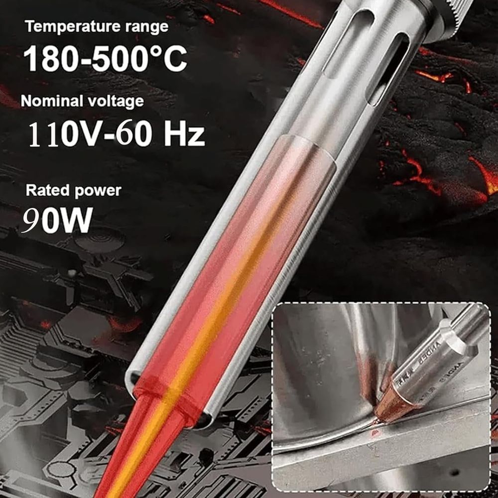Industrial Grade Welding Pen Repair Tool Set, 90W Soldering Iron Kit, Cutting and Descaling Laser Welder Machine, Adjustable Temperature Digital Display with 5 Soldering Iron Tips